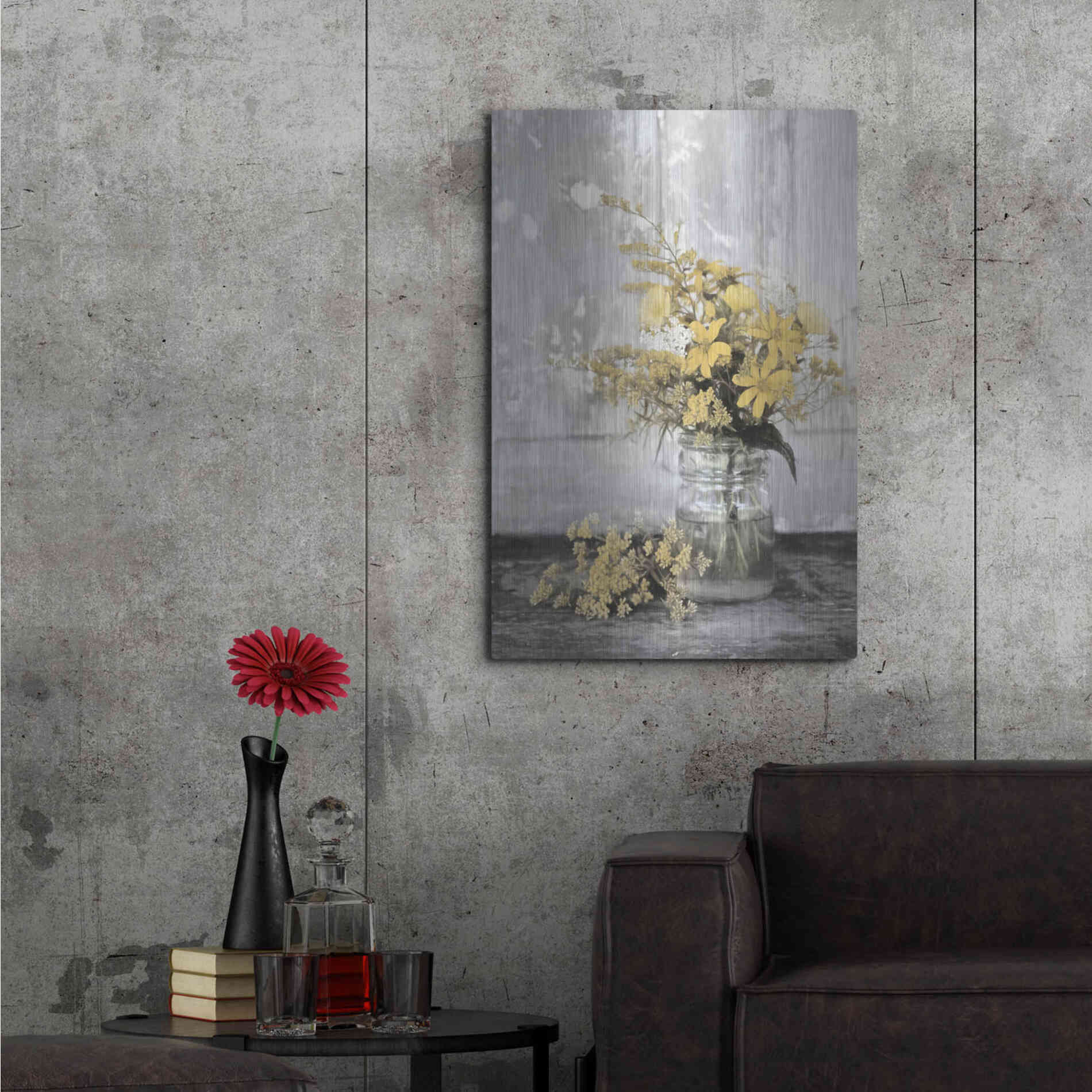Luxe Metal Art 'Gold Wildflowers II' by Lori Deiter, Metal Wall Art,24x36