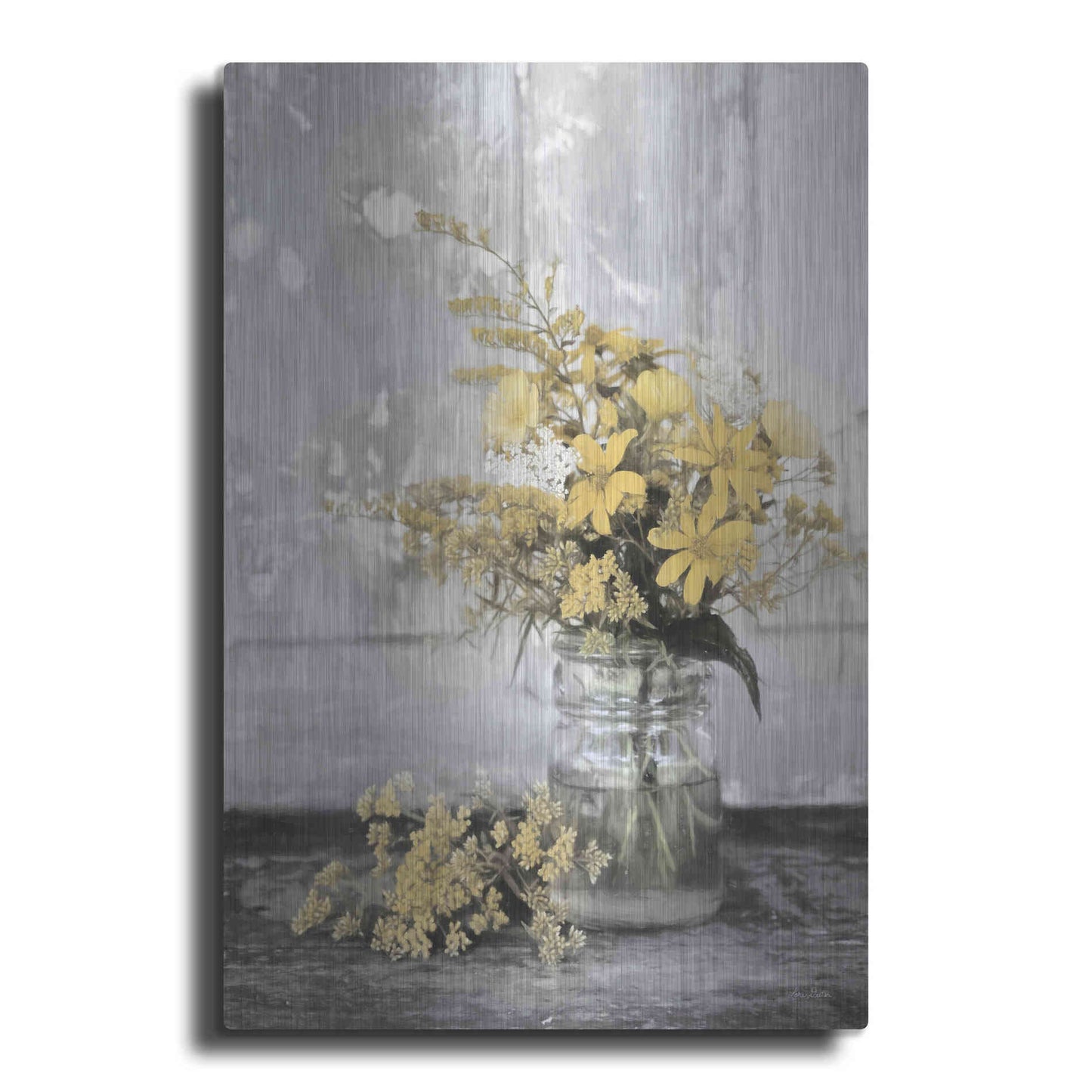 Luxe Metal Art 'Gold Wildflowers II' by Lori Deiter, Metal Wall Art