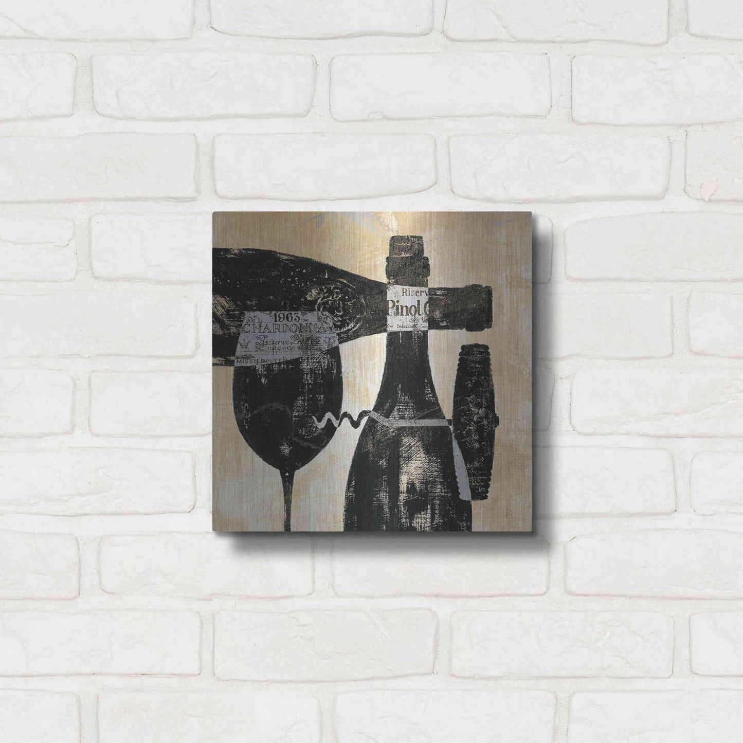 Luxe Metal Art 'Wine Selection I' by Daphne Brissonet, Metal Wall Art,12x12