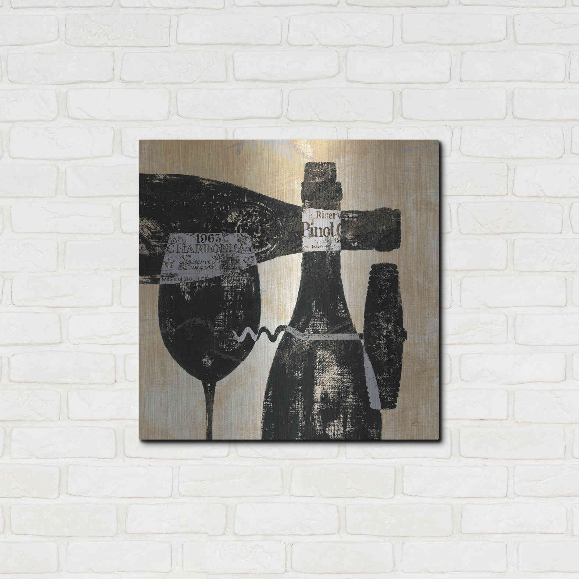 Luxe Metal Art 'Wine Selection I' by Daphne Brissonet, Metal Wall Art,24x24