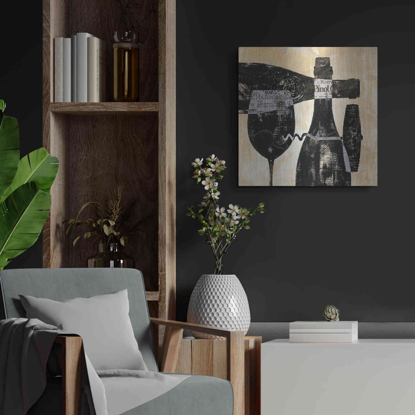 Luxe Metal Art 'Wine Selection I' by Daphne Brissonet, Metal Wall Art,24x24