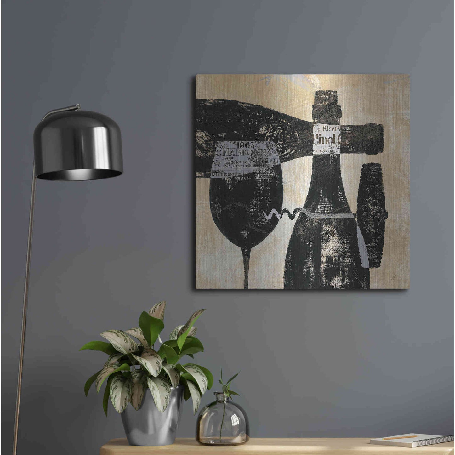 Luxe Metal Art 'Wine Selection I' by Daphne Brissonet, Metal Wall Art,24x24