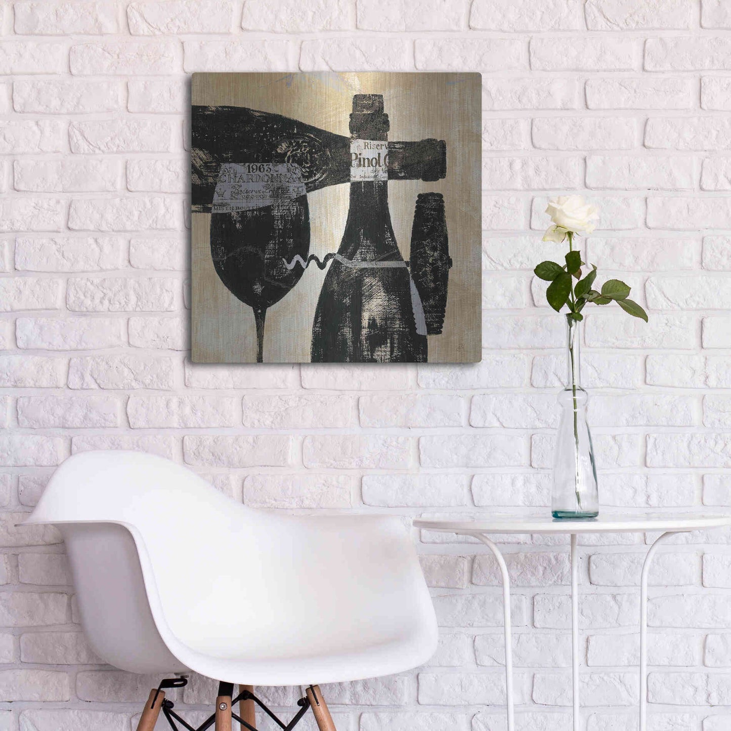 Luxe Metal Art 'Wine Selection I' by Daphne Brissonet, Metal Wall Art,24x24
