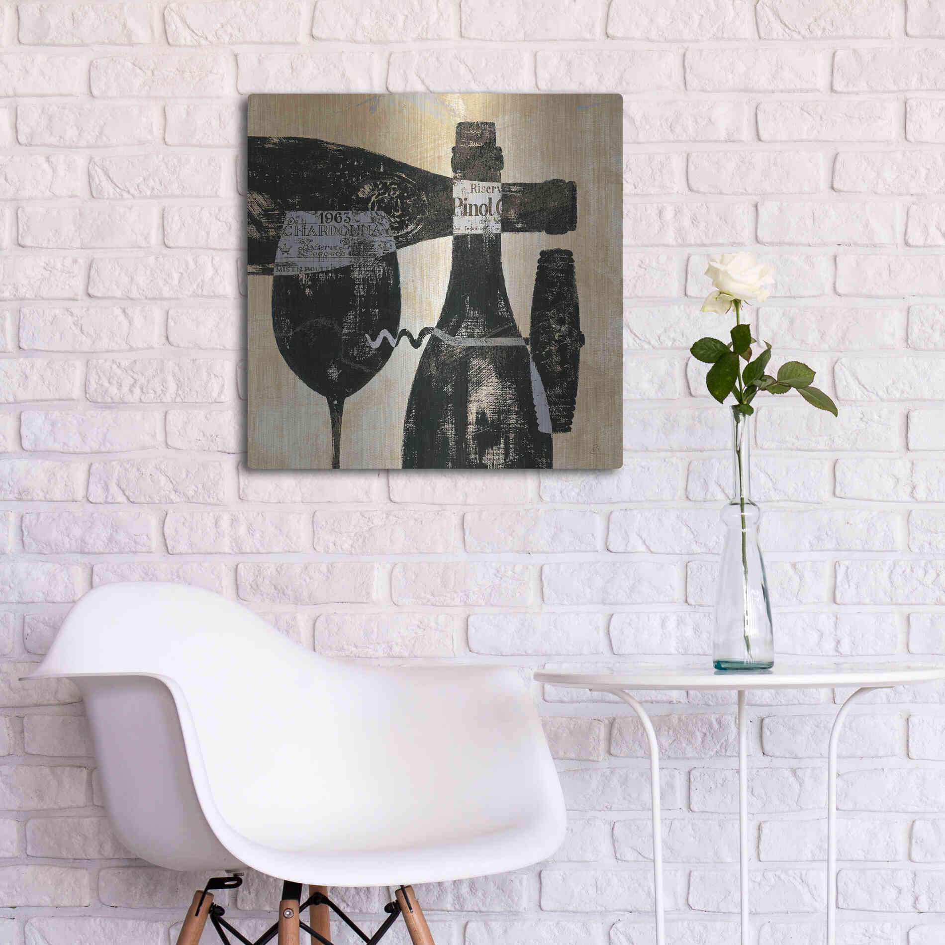 Luxe Metal Art 'Wine Selection I' by Daphne Brissonet, Metal Wall Art,24x24