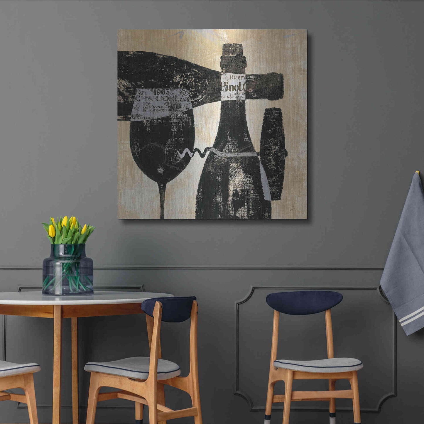 Luxe Metal Art 'Wine Selection I' by Daphne Brissonet, Metal Wall Art,36x36