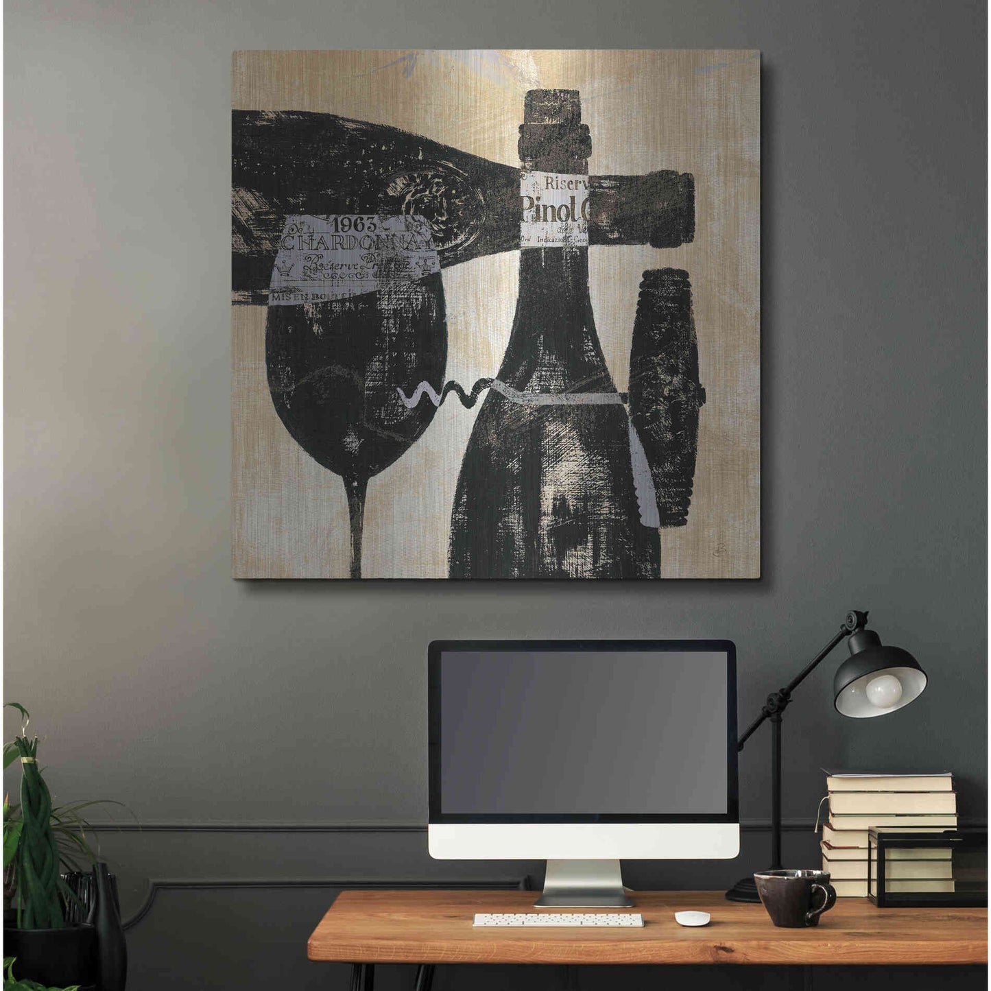 Luxe Metal Art 'Wine Selection I' by Daphne Brissonet, Metal Wall Art,36x36