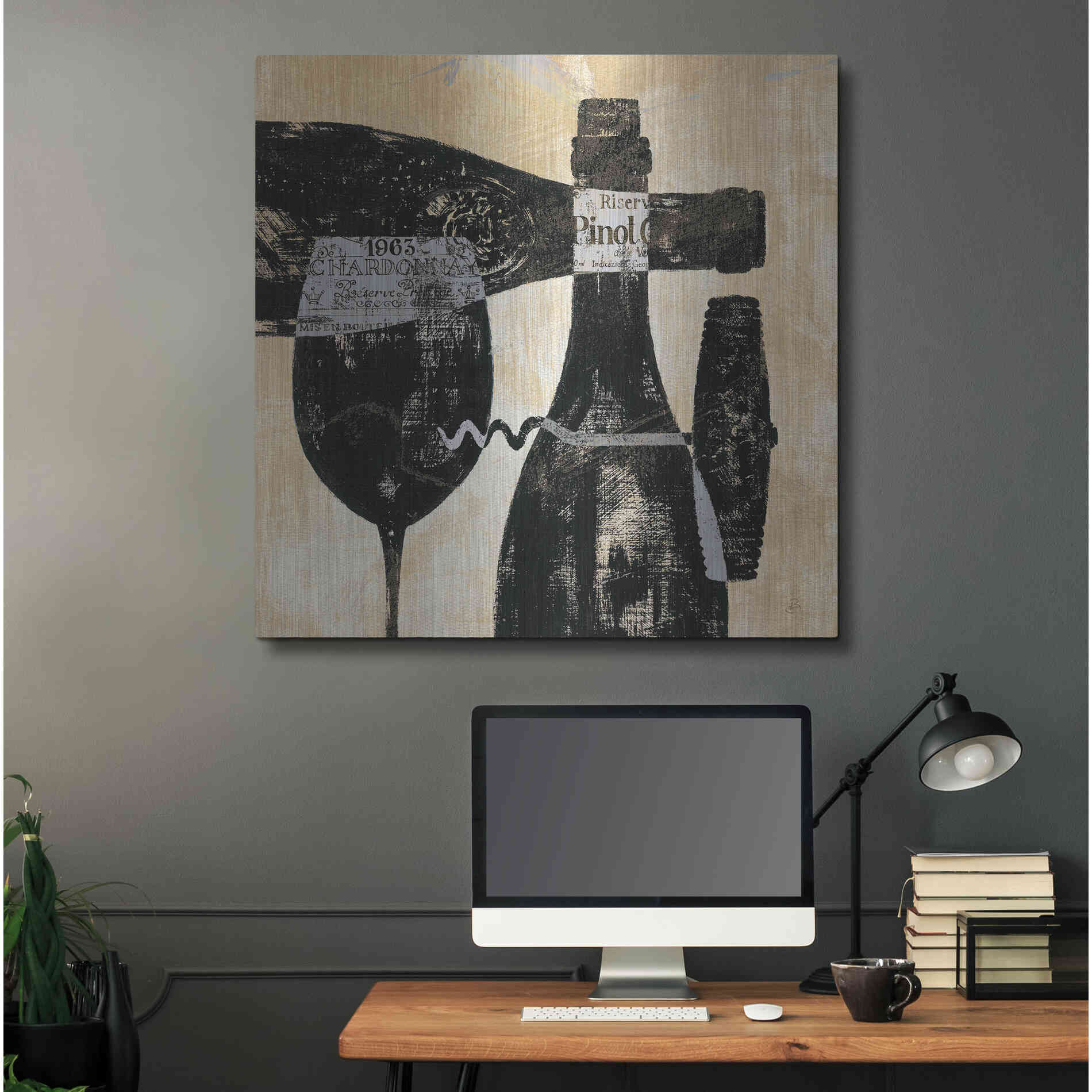 Luxe Metal Art 'Wine Selection I' by Daphne Brissonet, Metal Wall Art,36x36