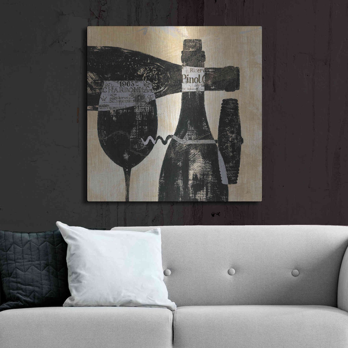 Luxe Metal Art 'Wine Selection I' by Daphne Brissonet, Metal Wall Art,36x36