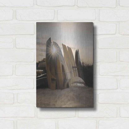 Luxe Metal Art 'Beach Kayaks' by Lori Deiter, Metal Wall Art,12x16