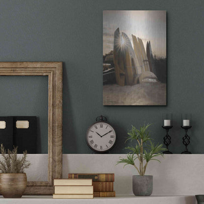 Luxe Metal Art 'Beach Kayaks' by Lori Deiter, Metal Wall Art,12x16