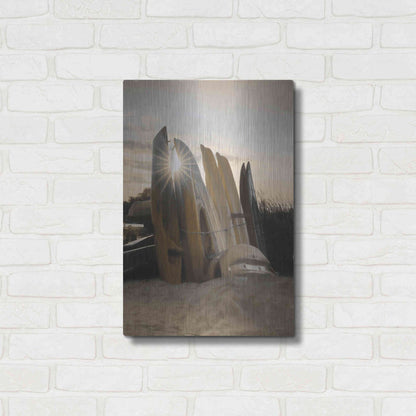 Luxe Metal Art 'Beach Kayaks' by Lori Deiter, Metal Wall Art,16x24