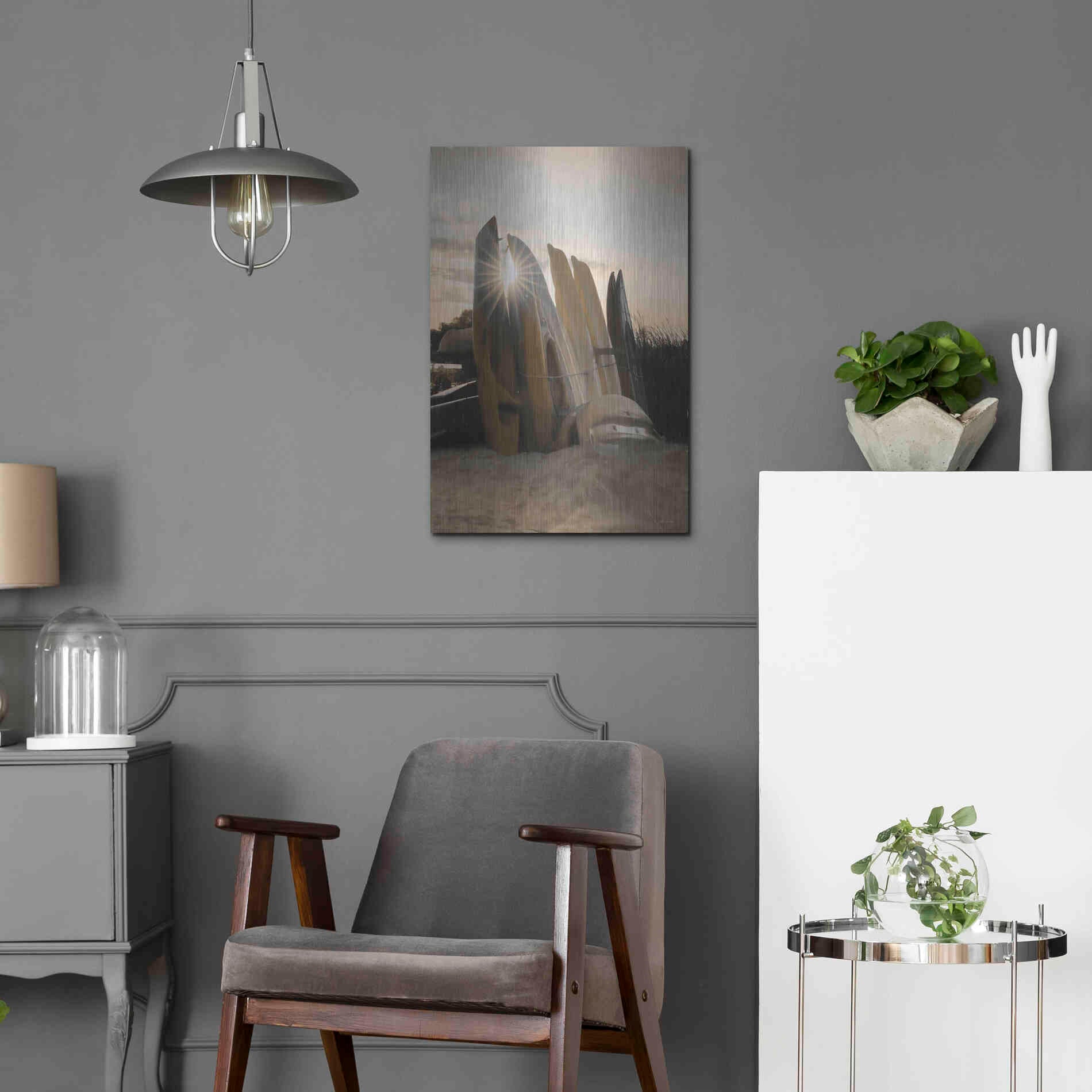 Luxe Metal Art 'Beach Kayaks' by Lori Deiter, Metal Wall Art,16x24