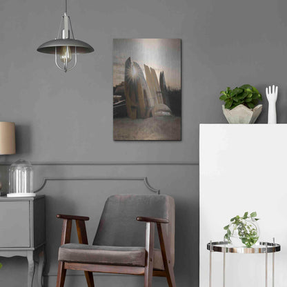 Luxe Metal Art 'Beach Kayaks' by Lori Deiter, Metal Wall Art,16x24