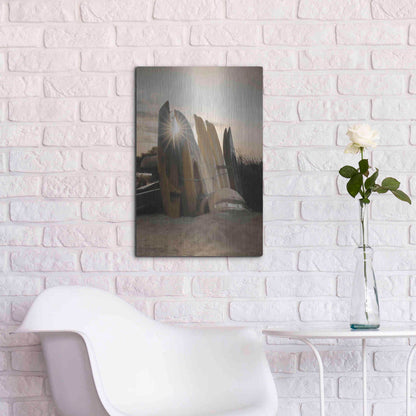 Luxe Metal Art 'Beach Kayaks' by Lori Deiter, Metal Wall Art,16x24