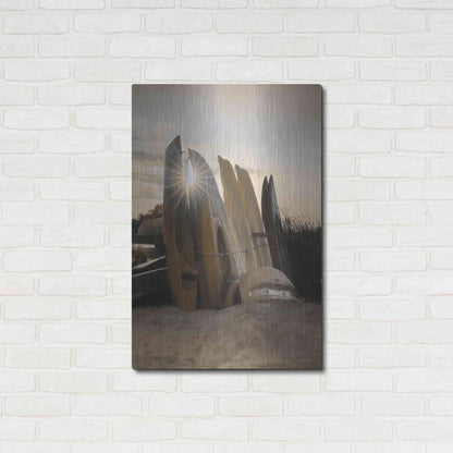 Luxe Metal Art 'Beach Kayaks' by Lori Deiter, Metal Wall Art,24x36