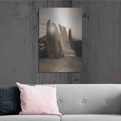 Luxe Metal Art 'Beach Kayaks' by Lori Deiter, Metal Wall Art,24x36