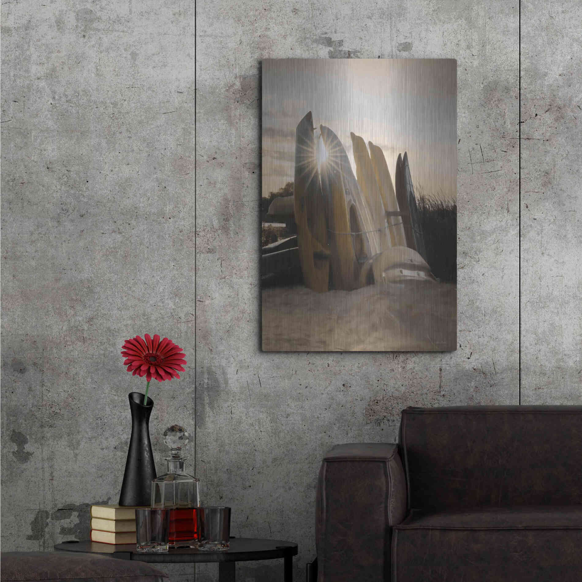 Luxe Metal Art 'Beach Kayaks' by Lori Deiter, Metal Wall Art,24x36