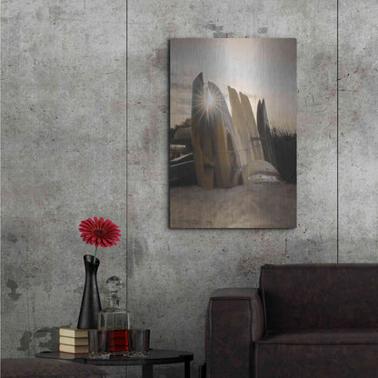 Luxe Metal Art 'Beach Kayaks' by Lori Deiter, Metal Wall Art,24x36