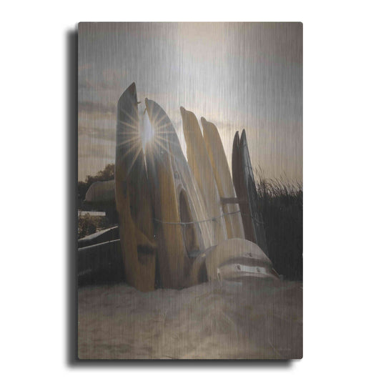 Luxe Metal Art 'Beach Kayaks' by Lori Deiter, Metal Wall Art
