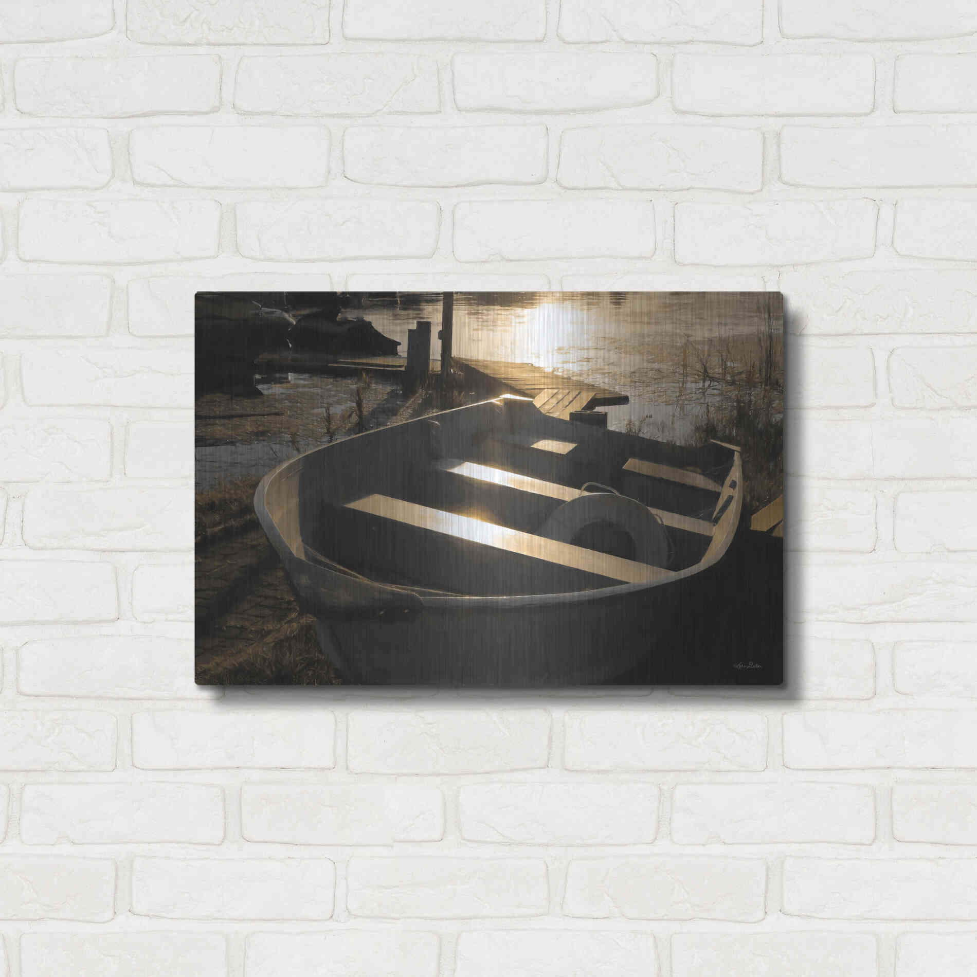 Luxe Metal Art 'Docked' by Lori Deiter, Metal Wall Art,24x16