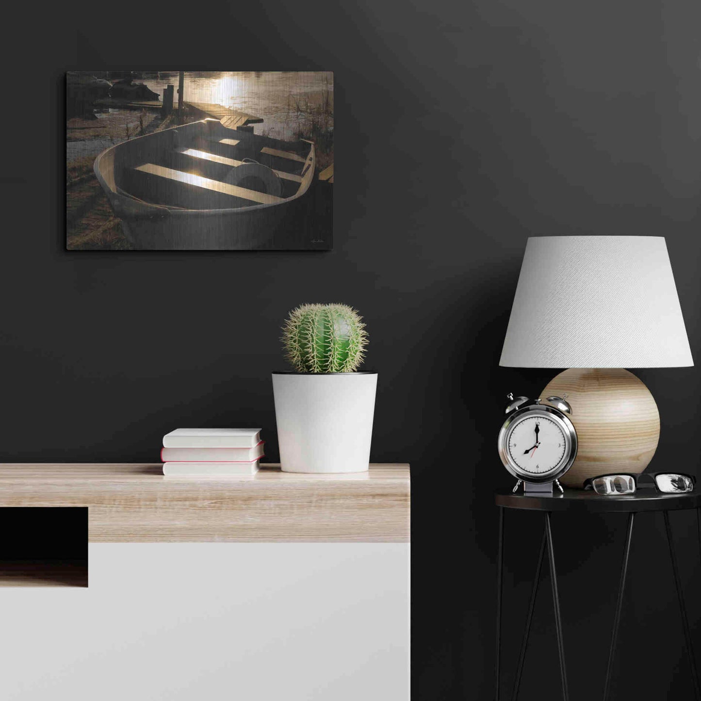 Luxe Metal Art 'Docked' by Lori Deiter, Metal Wall Art,24x16