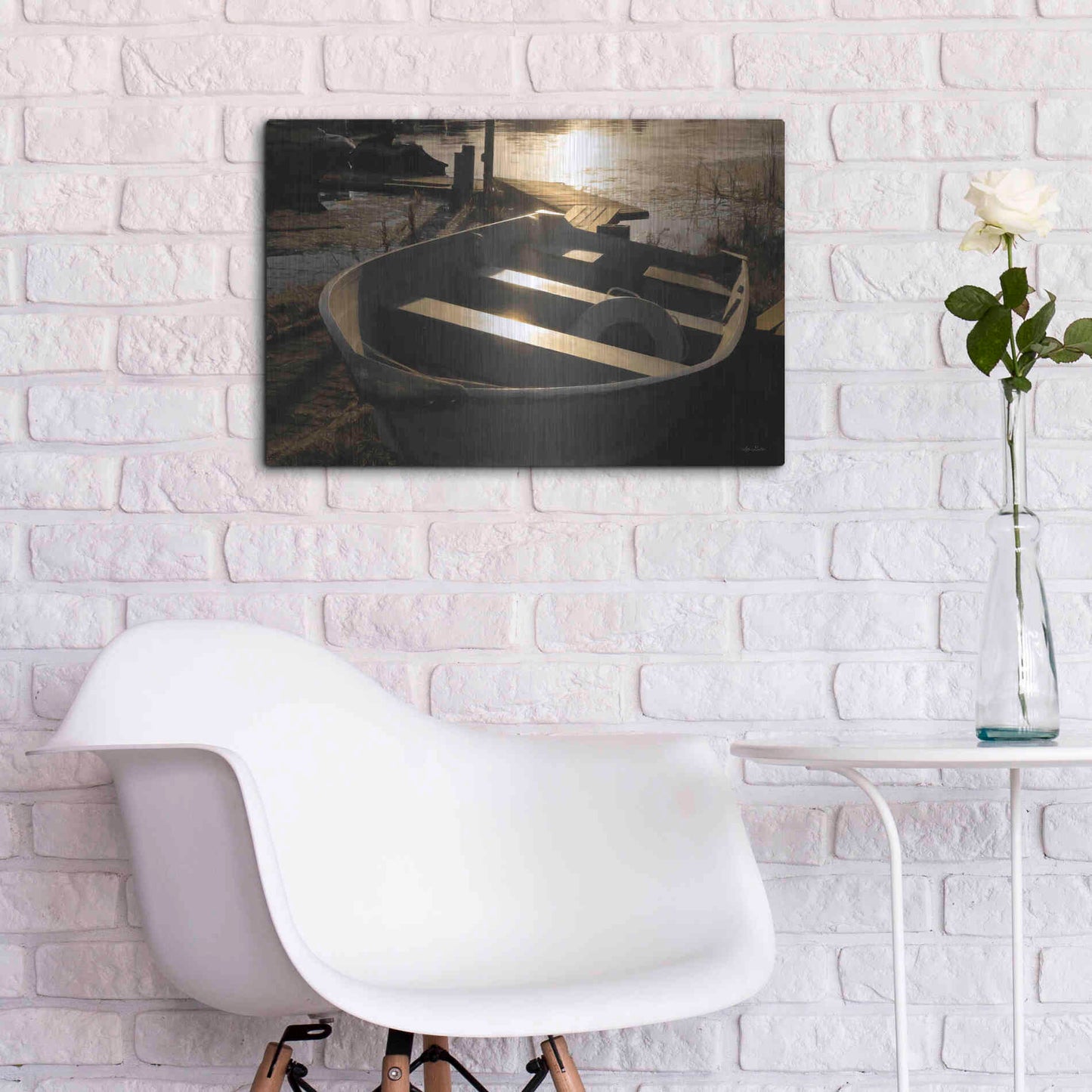 Luxe Metal Art 'Docked' by Lori Deiter, Metal Wall Art,24x16