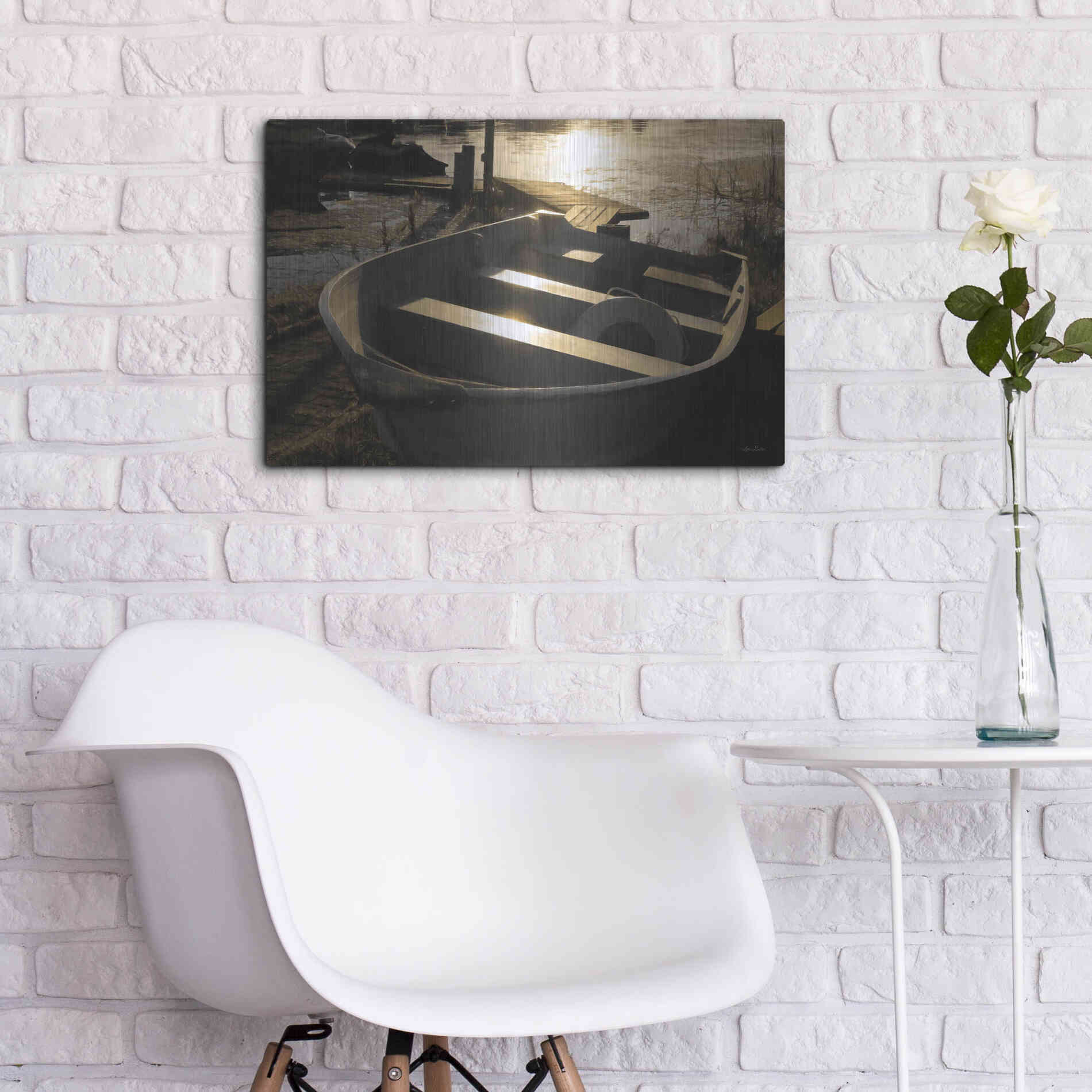 Luxe Metal Art 'Docked' by Lori Deiter, Metal Wall Art,24x16