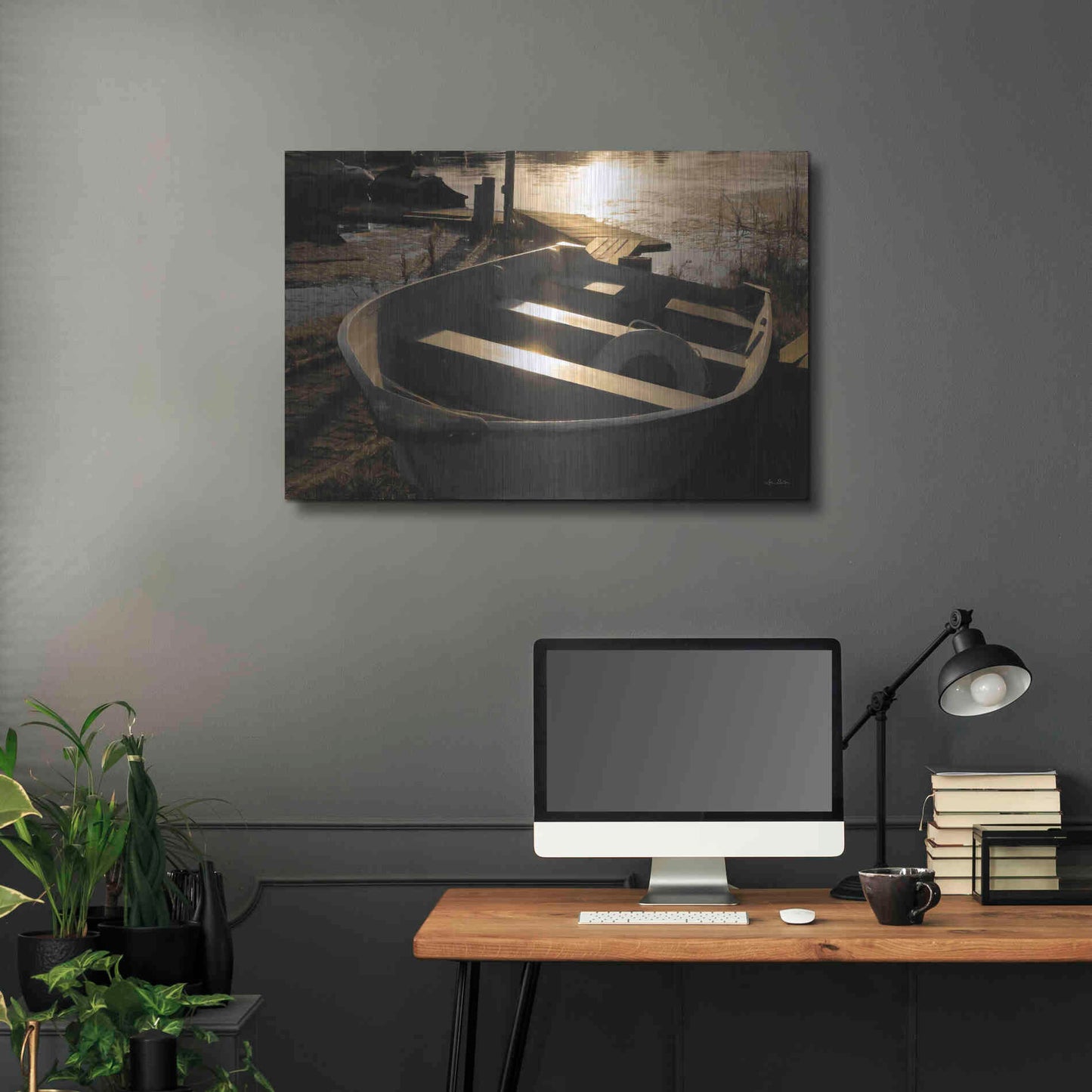 Luxe Metal Art 'Docked' by Lori Deiter, Metal Wall Art,36x24