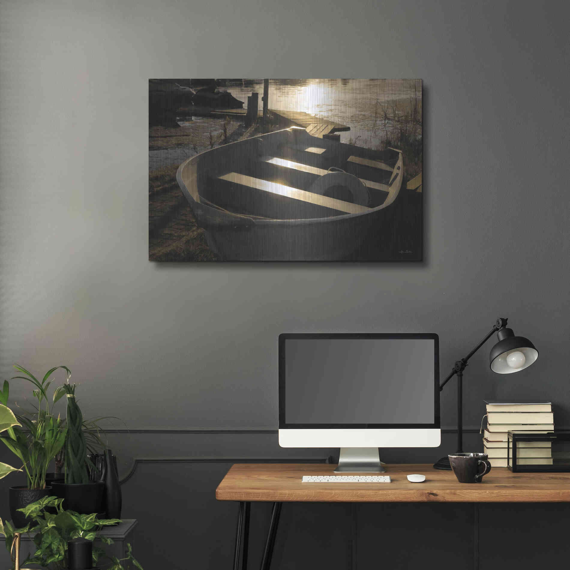 Luxe Metal Art 'Docked' by Lori Deiter, Metal Wall Art,36x24