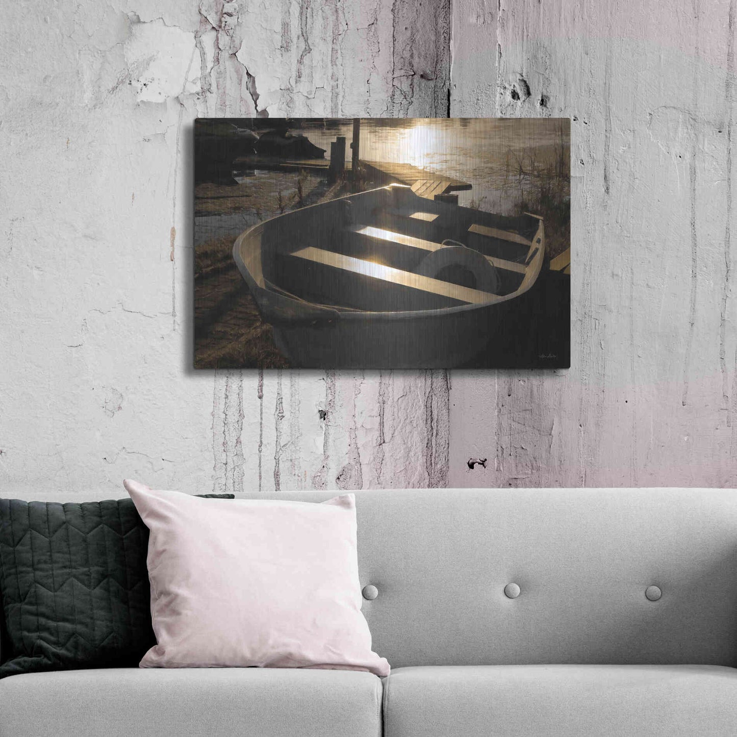 Luxe Metal Art 'Docked' by Lori Deiter, Metal Wall Art,36x24