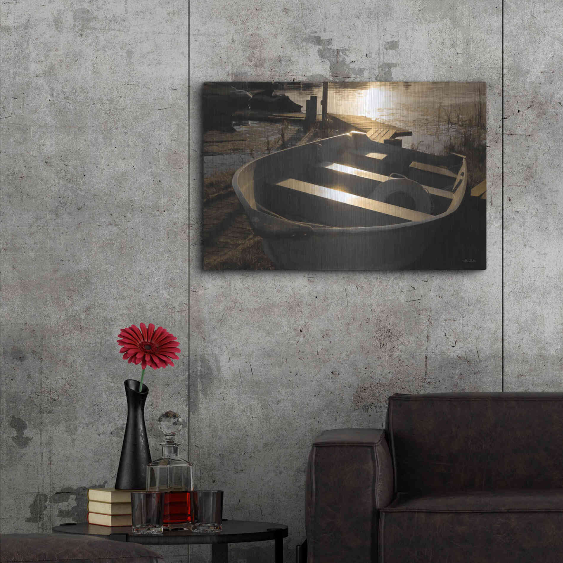 Luxe Metal Art 'Docked' by Lori Deiter, Metal Wall Art,36x24