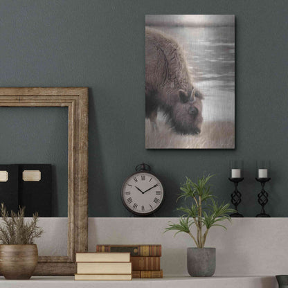 Luxe Metal Art 'Yellowstone Buffalo' by Lori Deiter, Metal Wall Art,12x16