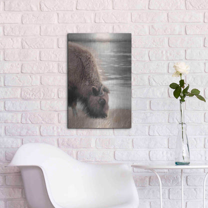 Luxe Metal Art 'Yellowstone Buffalo' by Lori Deiter, Metal Wall Art,16x24