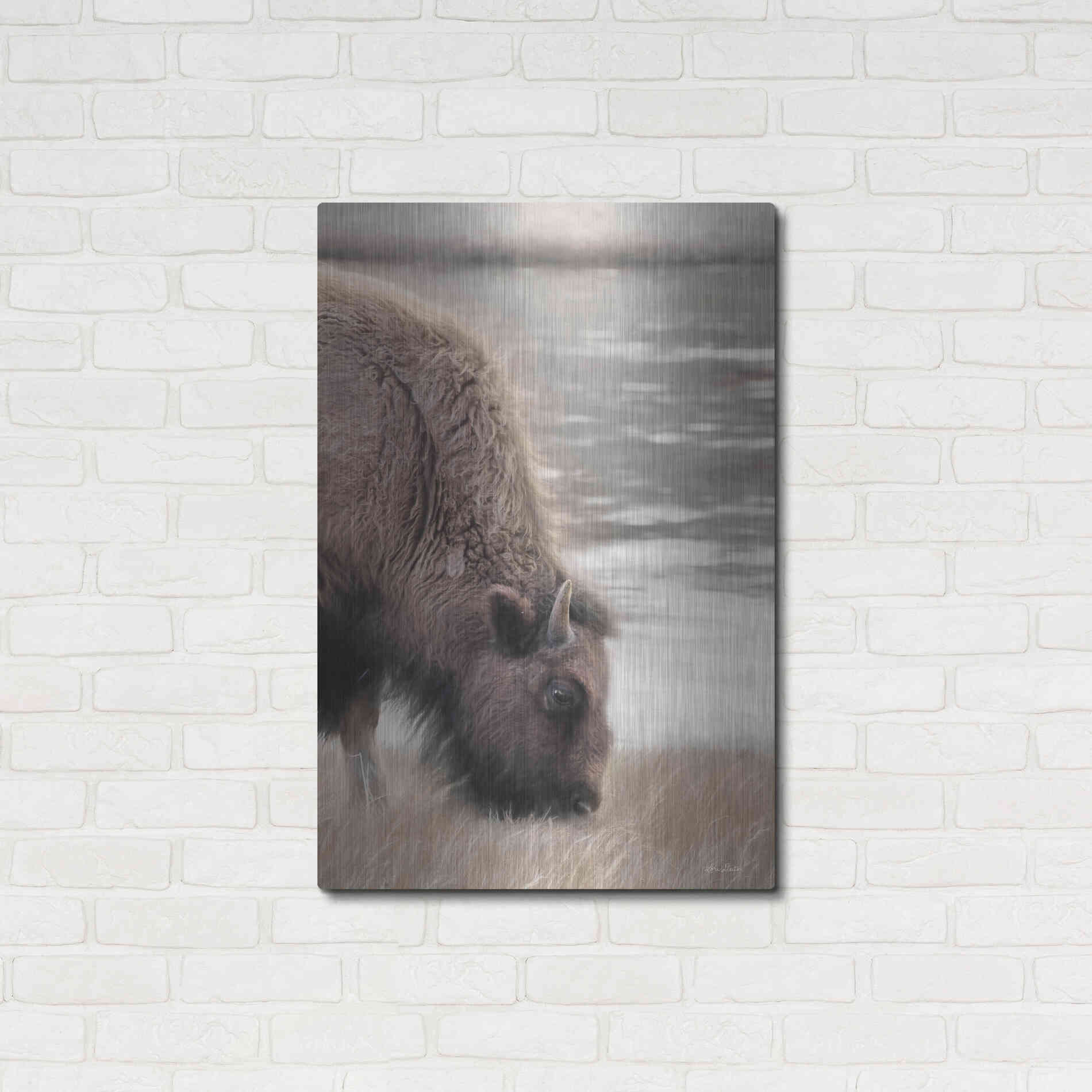 Luxe Metal Art 'Yellowstone Buffalo' by Lori Deiter, Metal Wall Art,24x36
