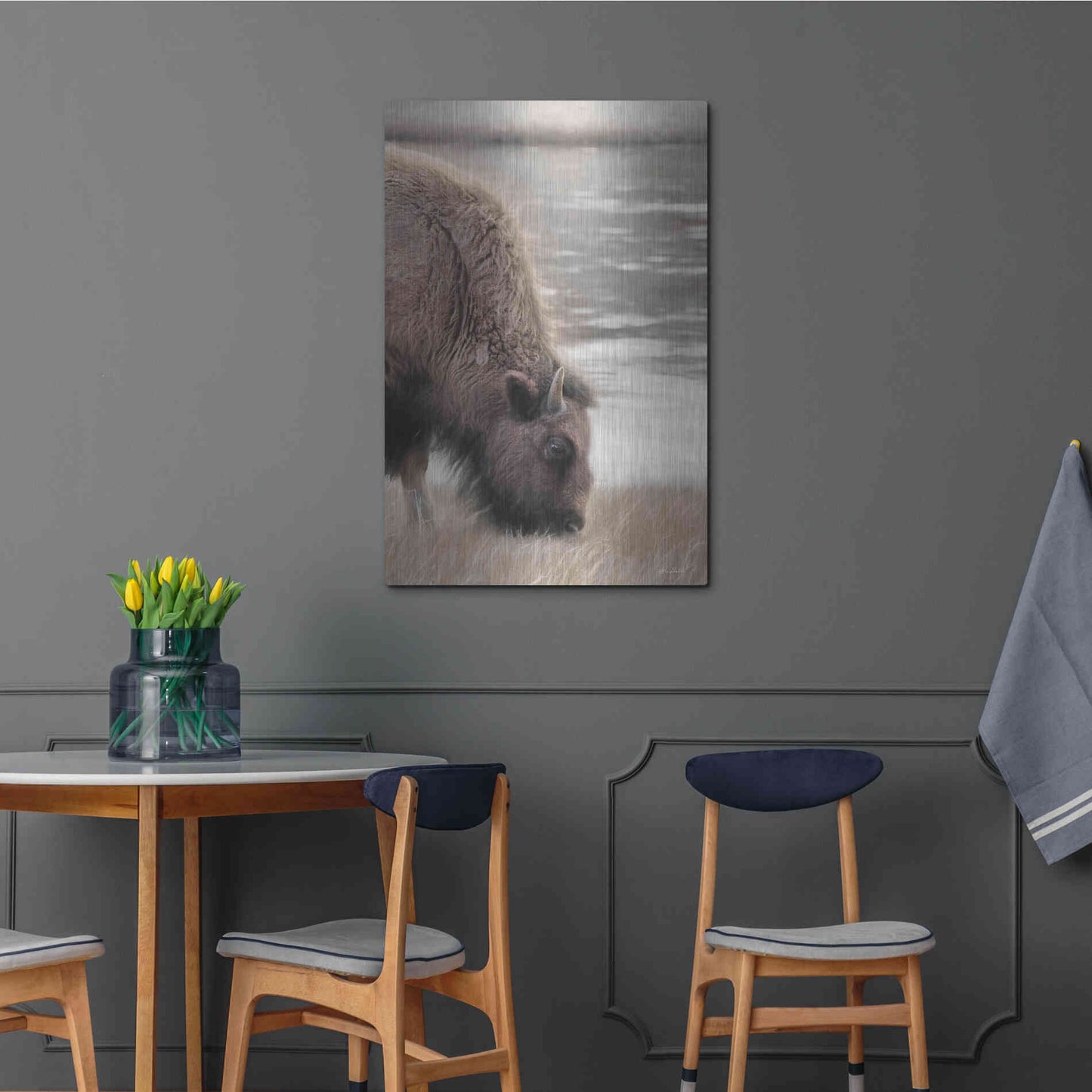 Luxe Metal Art 'Yellowstone Buffalo' by Lori Deiter, Metal Wall Art,24x36