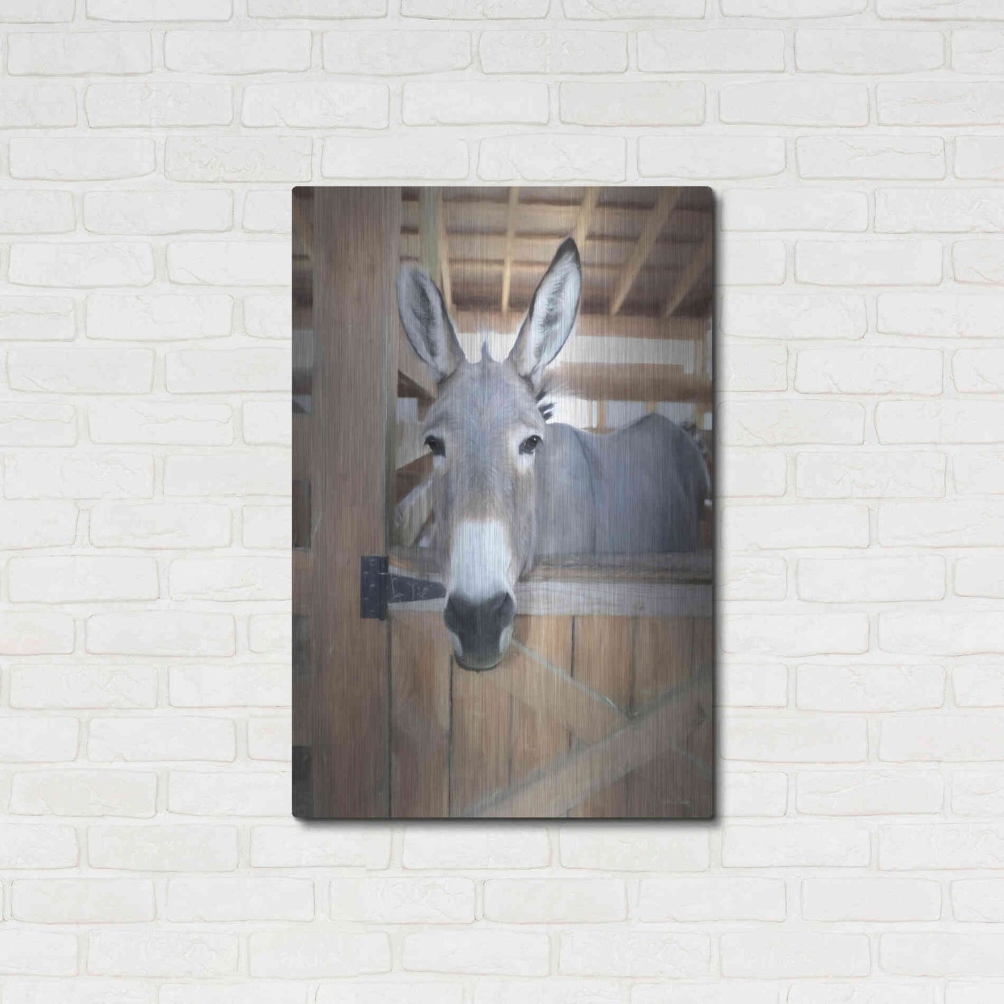 Luxe Metal Art 'Curious Donkey' by Lori Deiter, Metal Wall Art,24x36