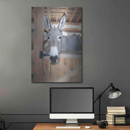 Luxe Metal Art 'Curious Donkey' by Lori Deiter, Metal Wall Art,24x36