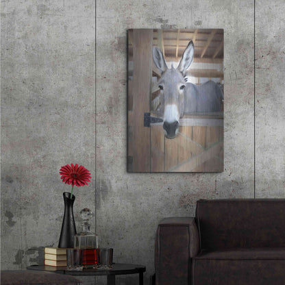 Luxe Metal Art 'Curious Donkey' by Lori Deiter, Metal Wall Art,24x36