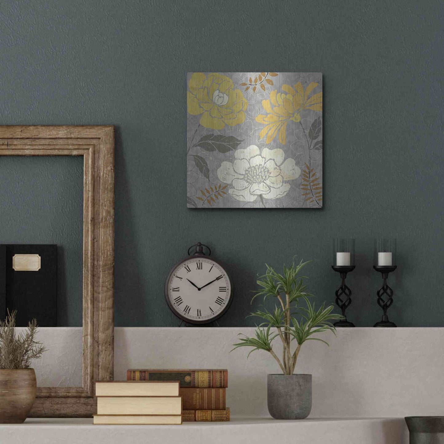 Luxe Metal Art 'Morning Tones Gold II' by Daphne Brissonet, Metal Wall Art,12x12