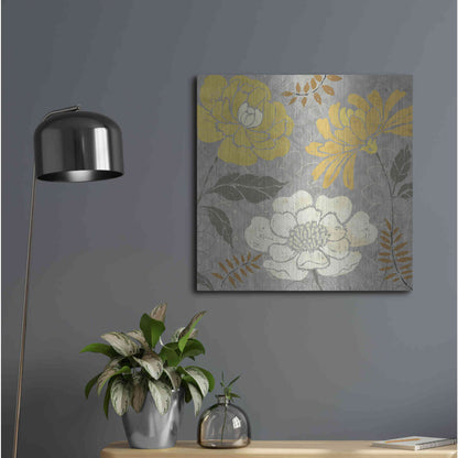 Luxe Metal Art 'Morning Tones Gold II' by Daphne Brissonet, Metal Wall Art,24x24