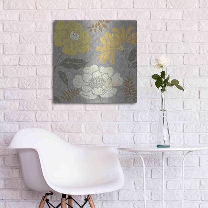 Luxe Metal Art 'Morning Tones Gold II' by Daphne Brissonet, Metal Wall Art,24x24