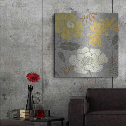Luxe Metal Art 'Morning Tones Gold II' by Daphne Brissonet, Metal Wall Art,36x36