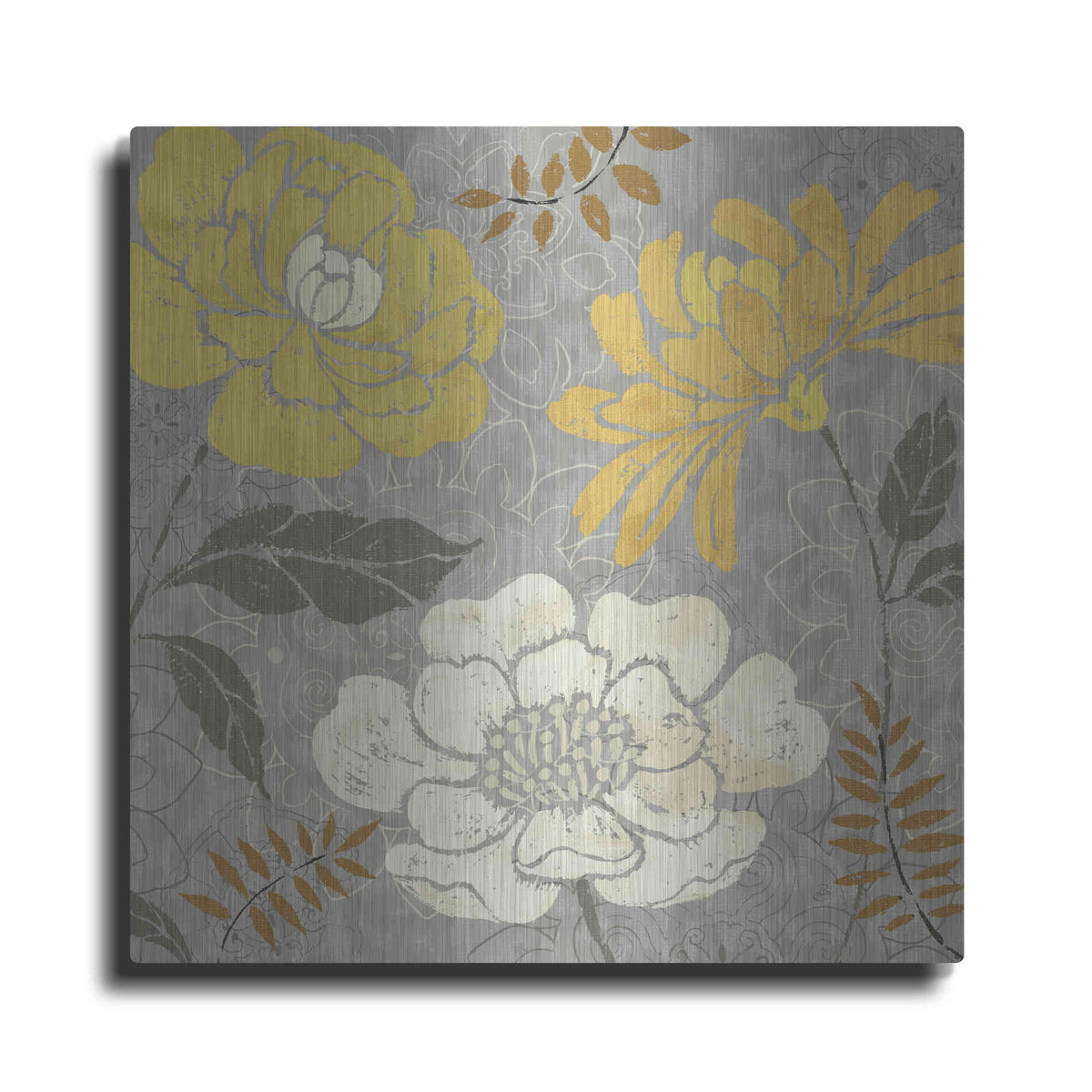 Luxe Metal Art 'Morning Tones Gold II' by Daphne Brissonet, Metal Wall Art