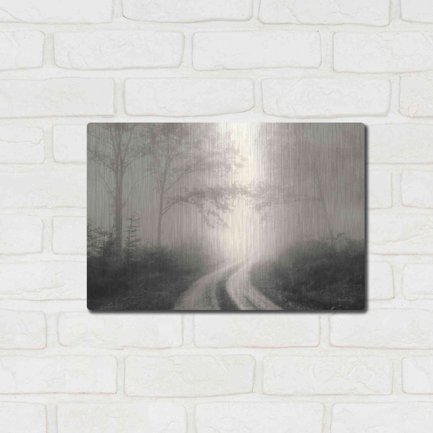 Luxe Metal Art 'Bleached Wood Lands' by Lori Deiter, Metal Wall Art,16x12