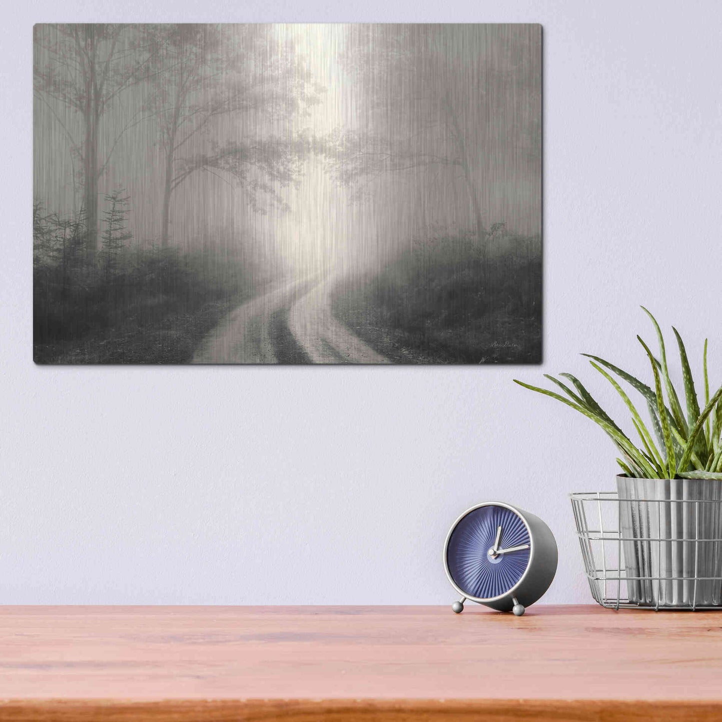 Luxe Metal Art 'Bleached Wood Lands' by Lori Deiter, Metal Wall Art,16x12