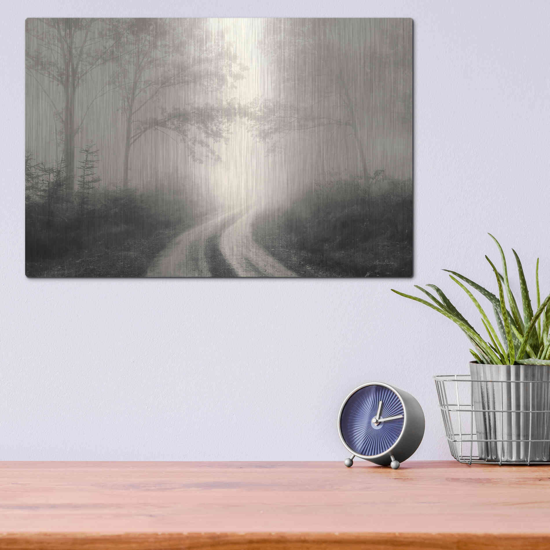 Luxe Metal Art 'Bleached Wood Lands' by Lori Deiter, Metal Wall Art,16x12