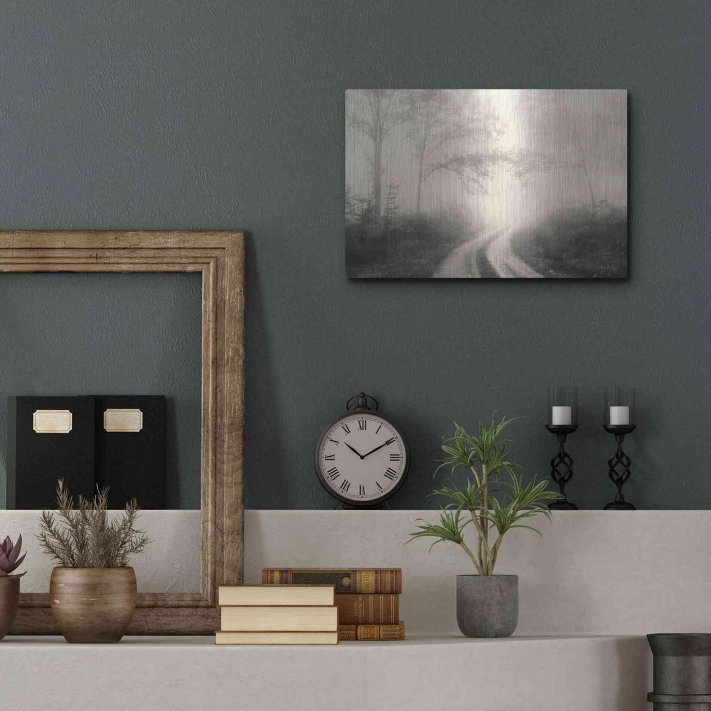 Luxe Metal Art 'Bleached Wood Lands' by Lori Deiter, Metal Wall Art,16x12