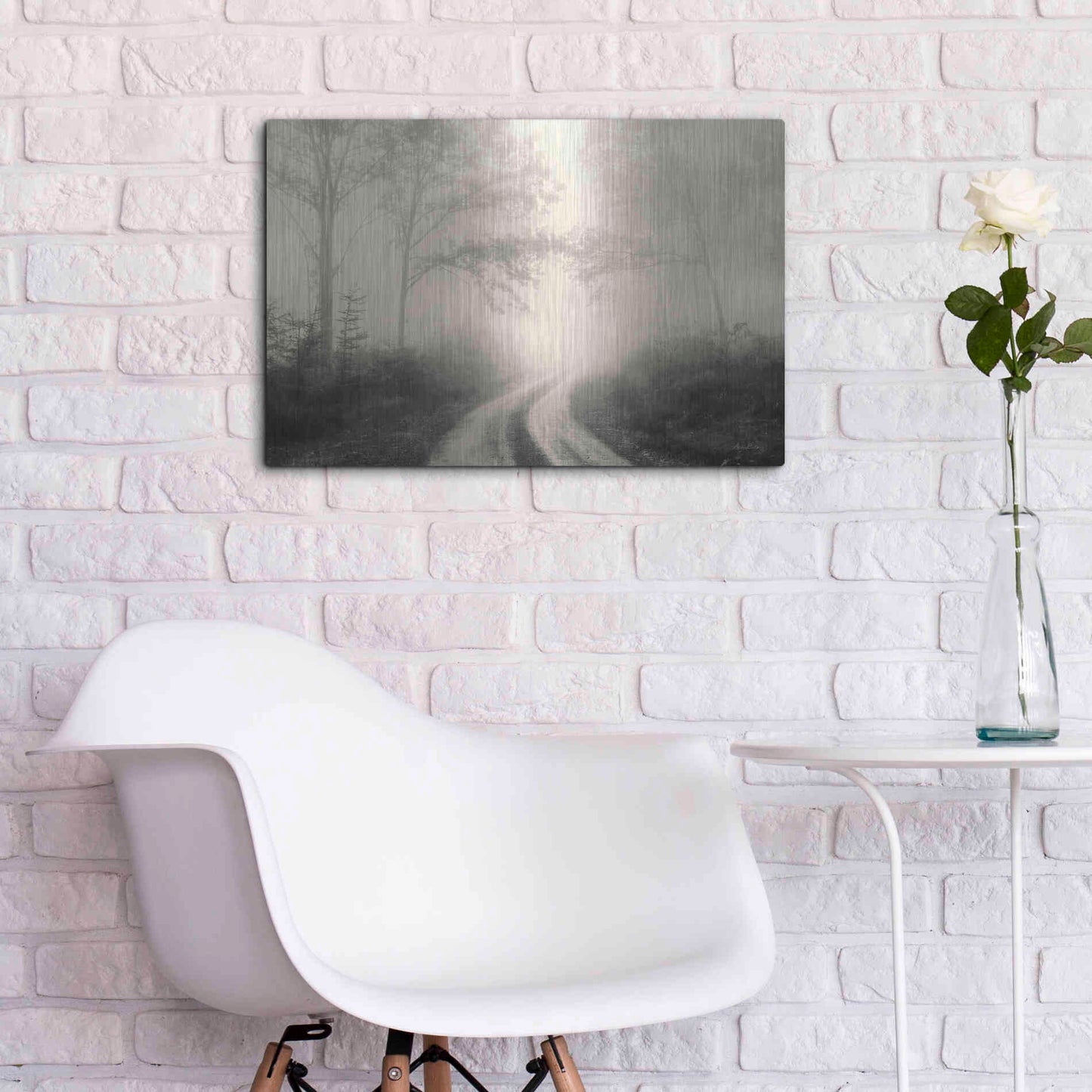 Luxe Metal Art 'Bleached Wood Lands' by Lori Deiter, Metal Wall Art,24x16