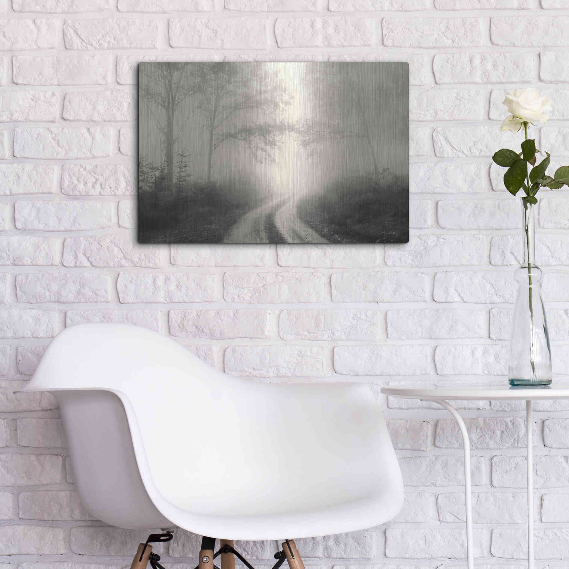 Luxe Metal Art 'Bleached Wood Lands' by Lori Deiter, Metal Wall Art,24x16