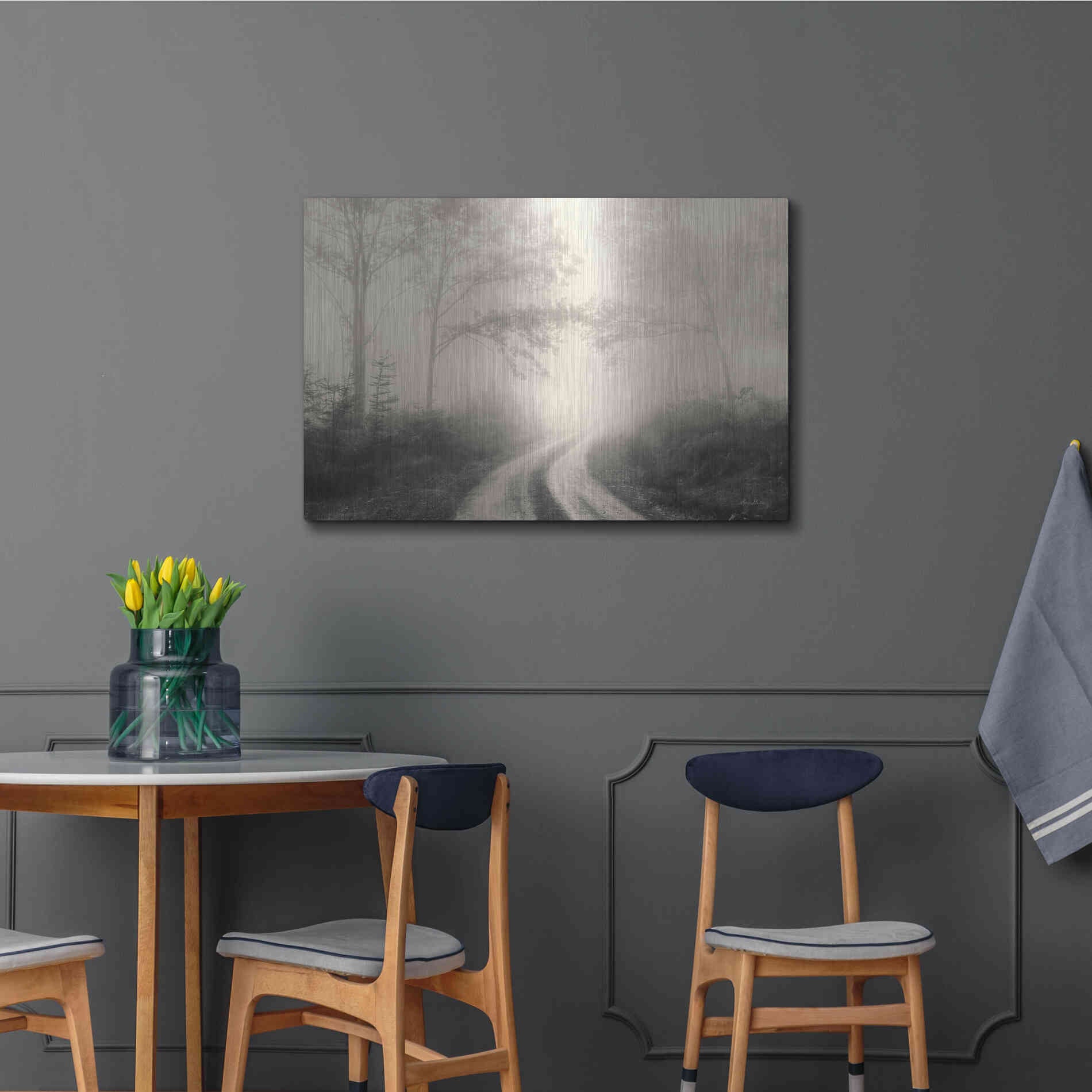 Luxe Metal Art 'Bleached Wood Lands' by Lori Deiter, Metal Wall Art,36x24